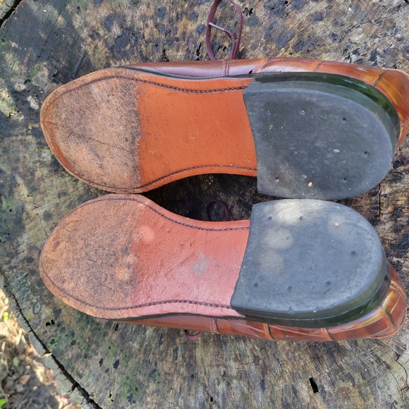 Vintage Stacy Adams Madison Cognac Cap-Toe Oxfords 9 M - Picture 9 of 9